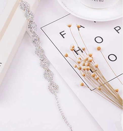 Womens Silver Plated White Clear Rhinestone Crystal Bracelet Jewelry Supplier