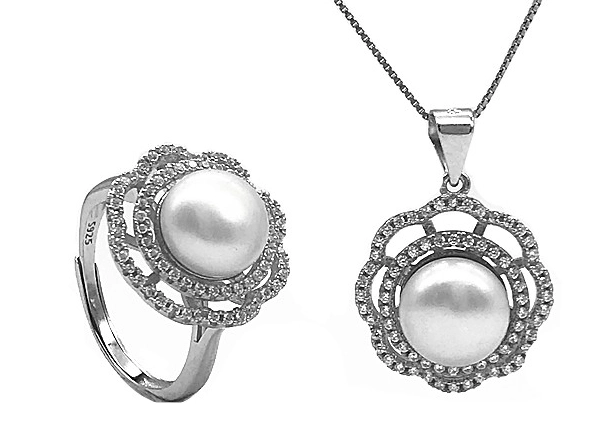 custom 925 sliver rotary jewelry pearl ring Supplier from China