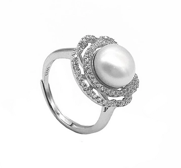 custom 925 sliver rotary jewelry pearl ring Supplier from China