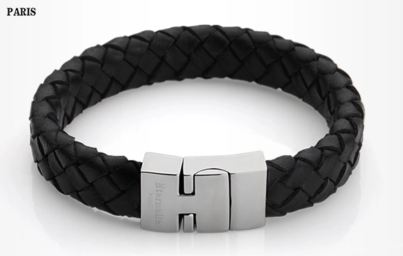 China wholesale custom fashion magnetic clasp handmade genuine mens leather bracelet manufacturer China manufacturer