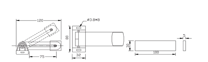 Interruptor de contacto de puerta con NO / NC magnético abierto PY-C54