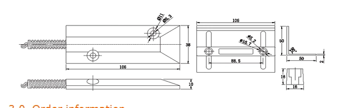 Rollladenschalter, Türkontakt Magnetschalter Sensor für Holztür PY-C55ZL