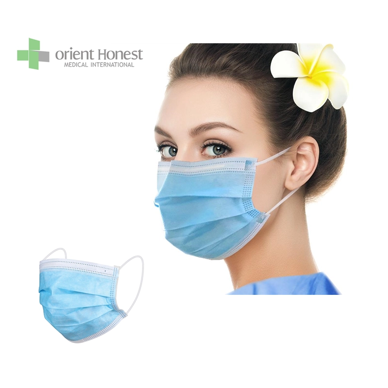 3 ply blue earloop masker wajah sekali pakai untuk perlindungan pribadi