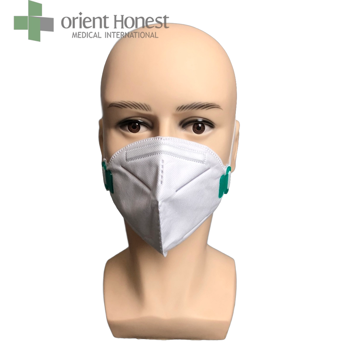 Masque facial à filtre respiratoire N95 jetable en PP plié avec contour d'oreille
