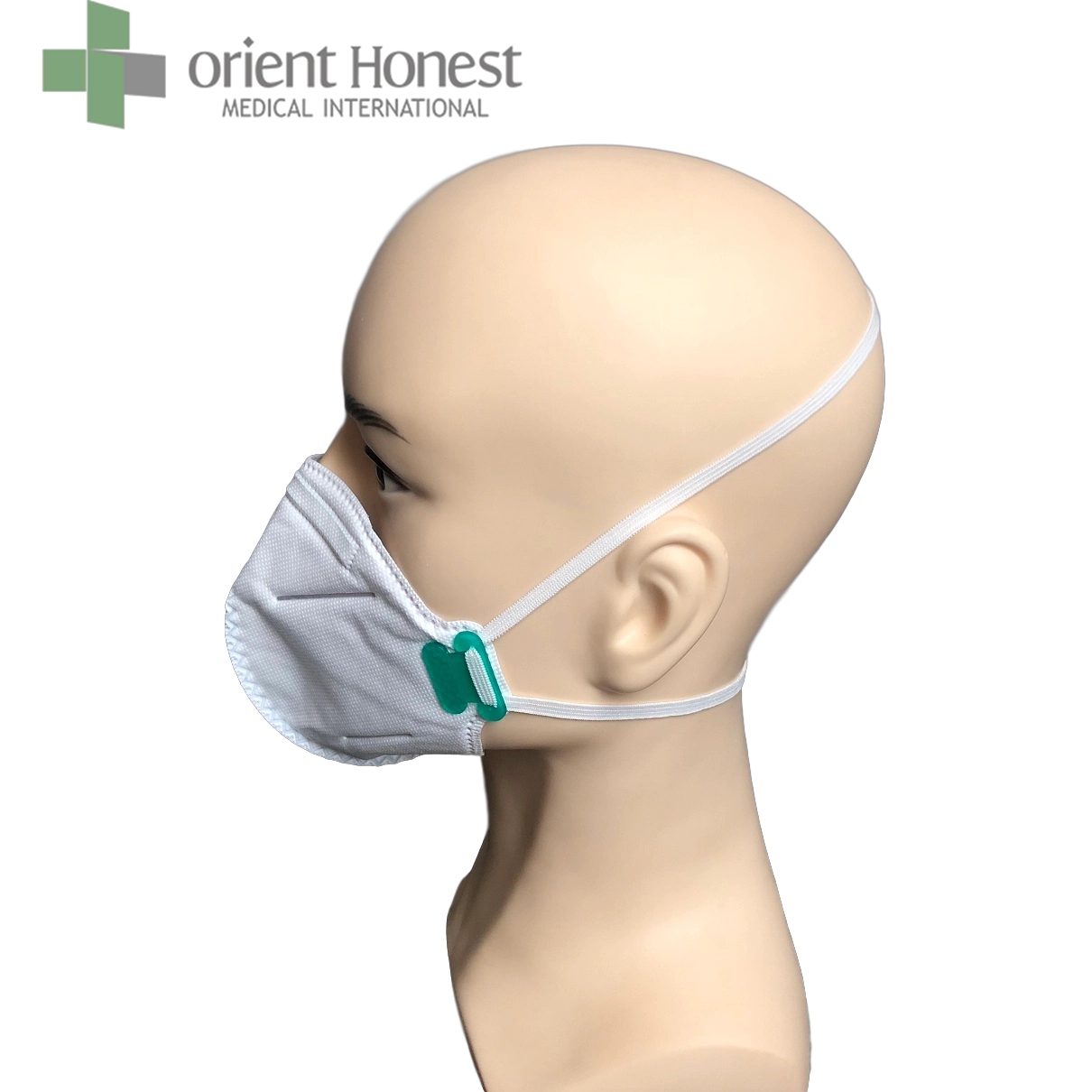 Masque facial à filtre respiratoire N95 jetable en PP plié avec contour d'oreille