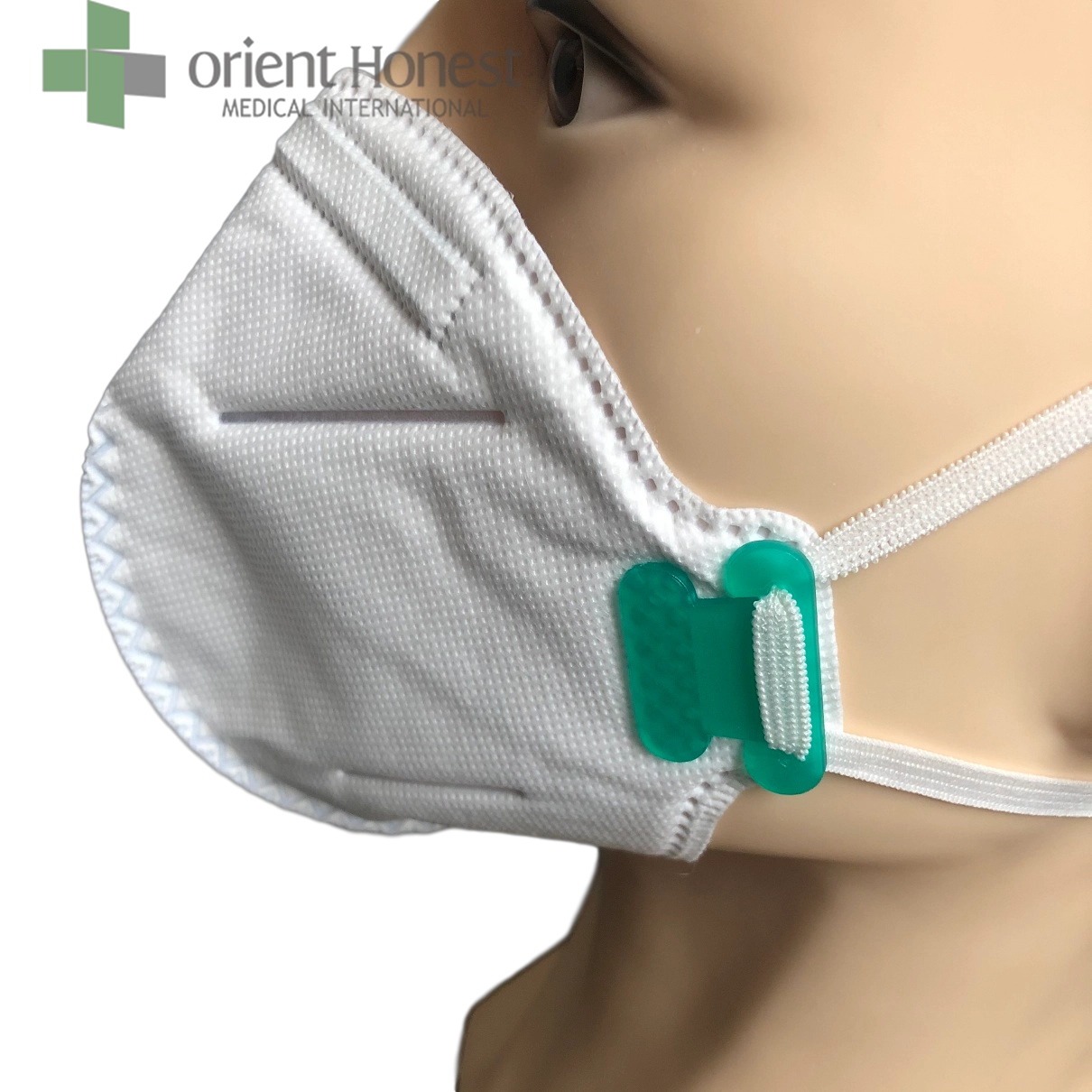 Masque facial à filtre respiratoire N95 jetable en PP plié avec contour d'oreille