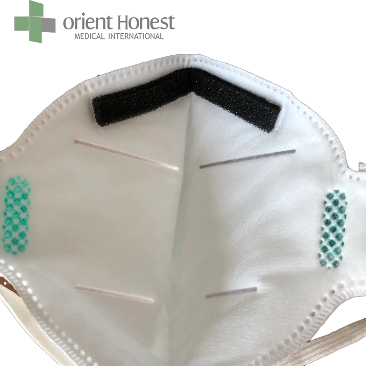 Masque facial à filtre respiratoire N95 jetable en PP plié avec contour d'oreille