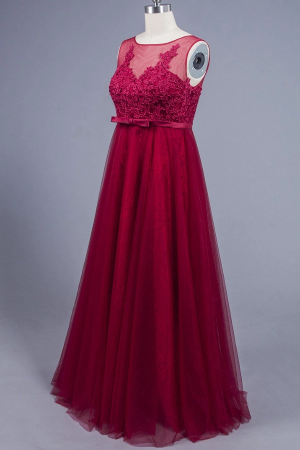 Último diseño simple Maxi ZZ-E0013 piso-longitud de encaje suave y apliques de encaje vestido de noche para mujeres gordas