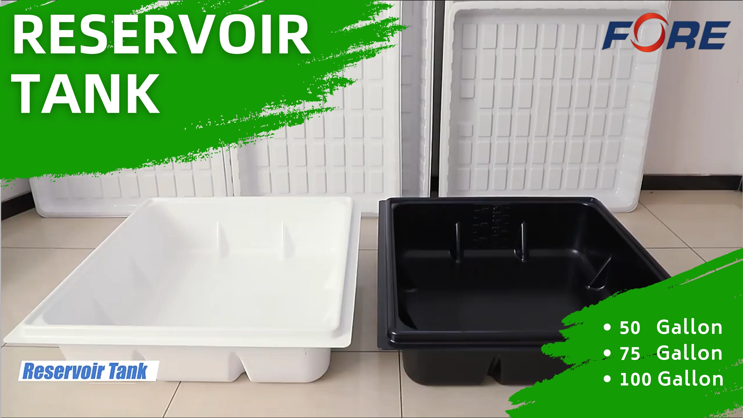 50 70 100 Gallon ABS Plastic White and Black Hydro Reservoir