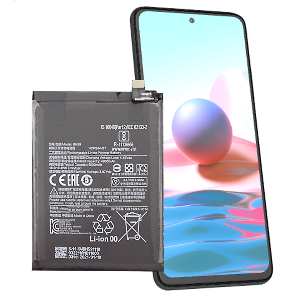 Li-Ion Battery For Xiaomi Redmi Note 10 Bn59 3.85V 5000Mah Mobile Phone Battery Replacement