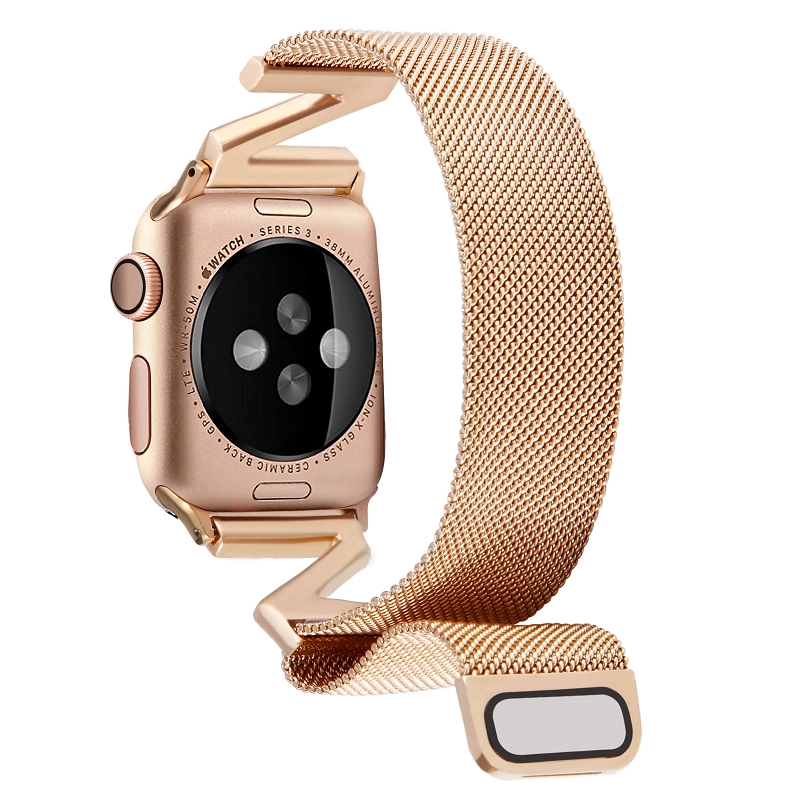 Banda de reloj de malla magnética milanesa CBIW28 para reloj de Apple