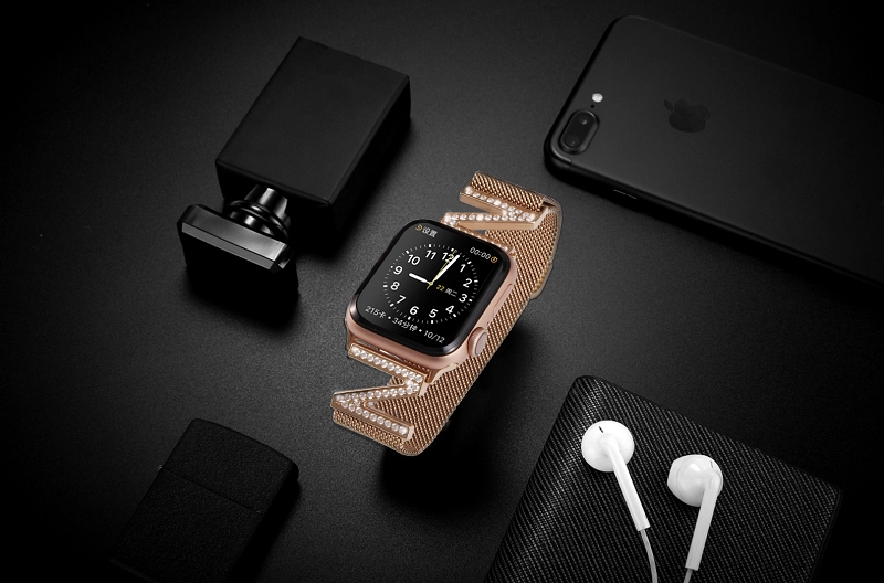 Banda de reloj de malla magnética milanesa CBIW28 para reloj de Apple