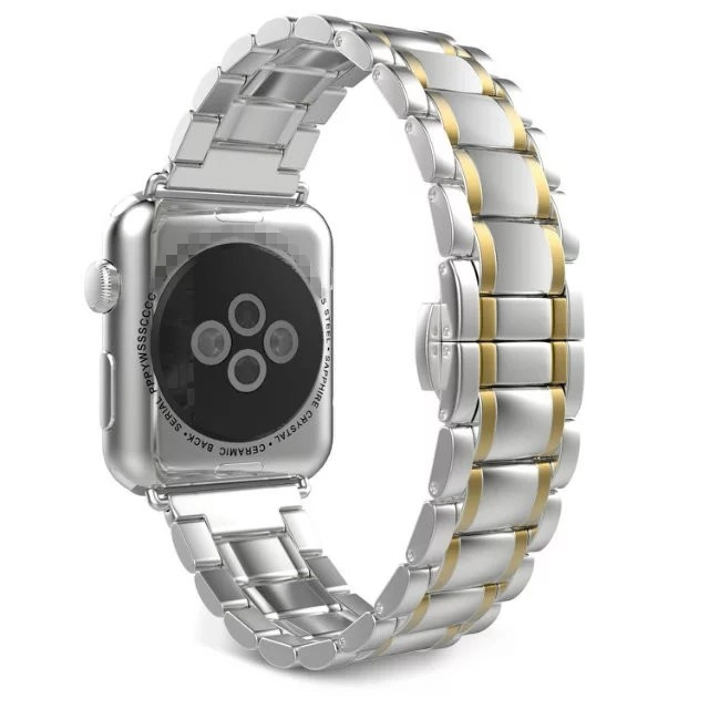 Pulsera CBIW307 iWatch Metal Link con cierre desplegable doble mariposa