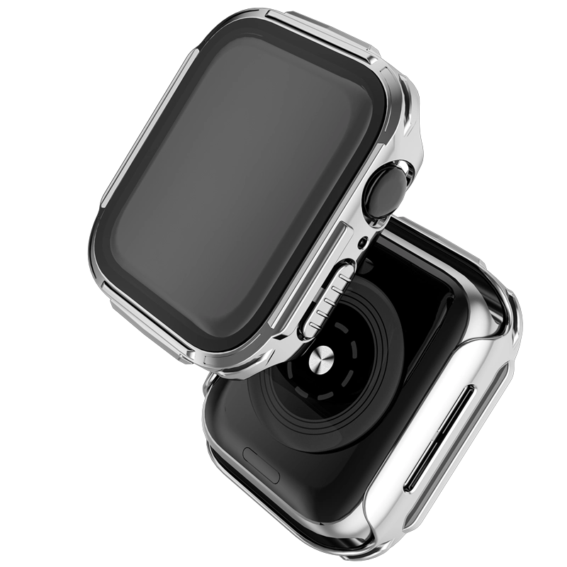 Cubierta de vidrio de PC CBWC26 con protector de pantalla para estuche Apple Watch 40 mm 44 mm 41 mm 45 mm