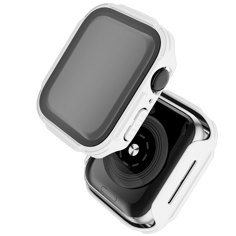 Cubierta de vidrio de PC CBWC26 con protector de pantalla para estuche Apple Watch 40 mm 44 mm 41 mm 45 mm