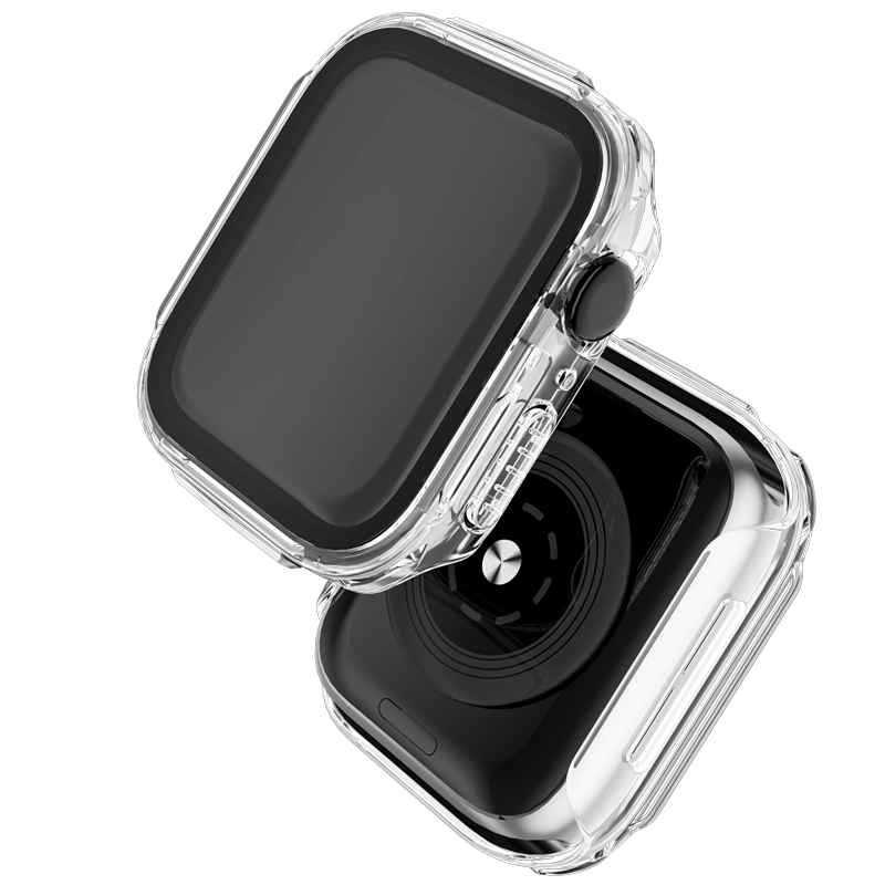 Cubierta de vidrio de PC CBWC26 con protector de pantalla para estuche Apple Watch 40 mm 44 mm 41 mm 45 mm