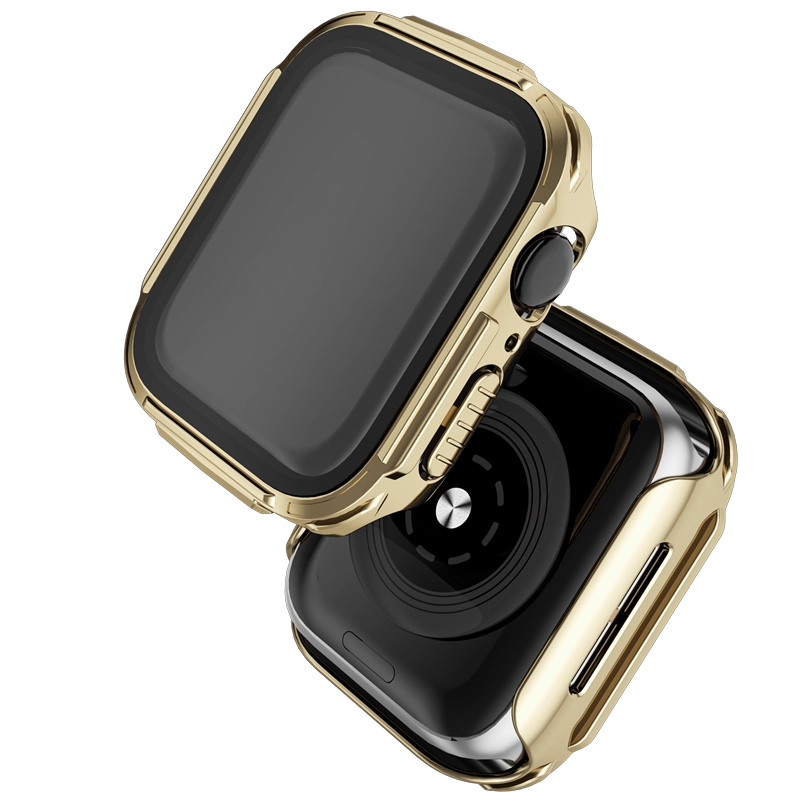 Cubierta de vidrio de PC CBWC26 con protector de pantalla para estuche Apple Watch 40 mm 44 mm 41 mm 45 mm