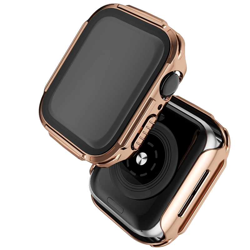 Cubierta de vidrio de PC CBWC26 con protector de pantalla para estuche Apple Watch 40 mm 44 mm 41 mm 45 mm