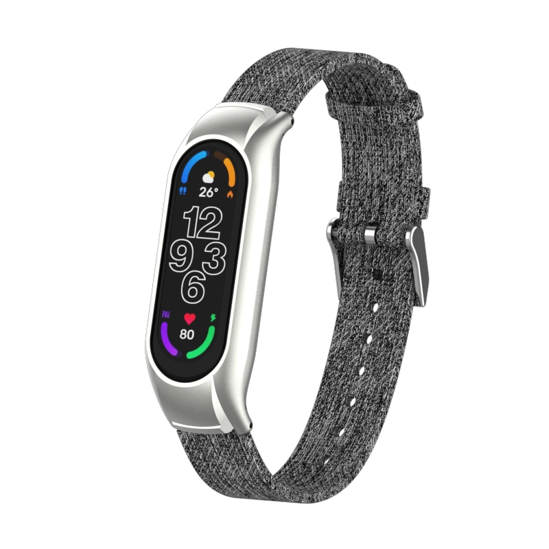 CBXM7-13 عاكسة التمويه الدنيم قماش القماش حزام فرقة الشريط ل Xiaomi Mi Band 7 6 5