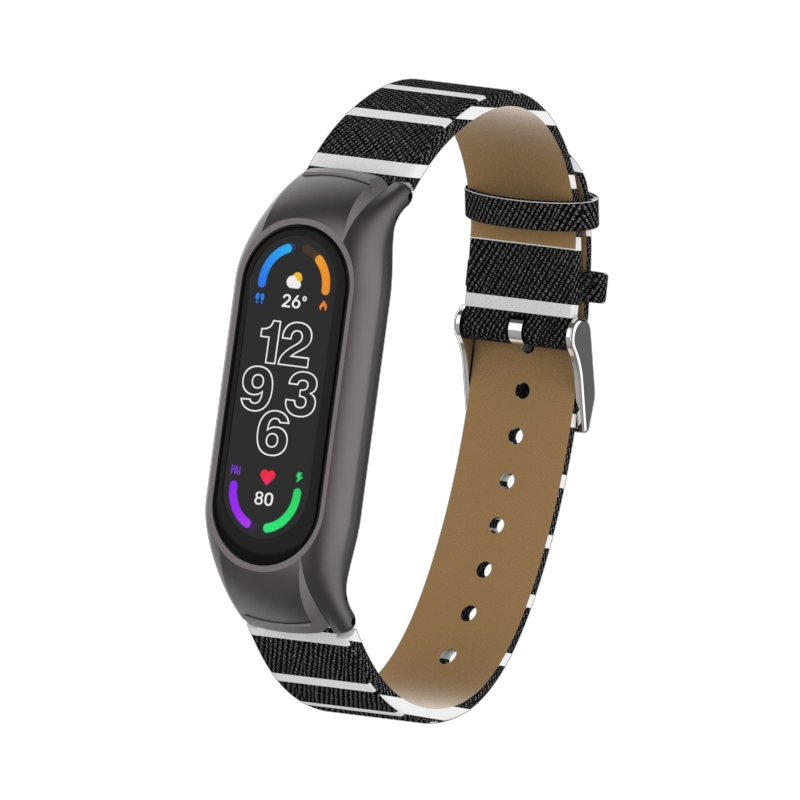 CBXM7-23 Correa de la banda de vigilancia de cuero PU de lujo para Xiaomi Mi Band 7