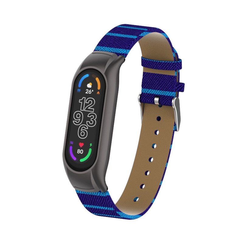 CBXM7-23 Correa de la banda de vigilancia de cuero PU de lujo para Xiaomi Mi Band 7