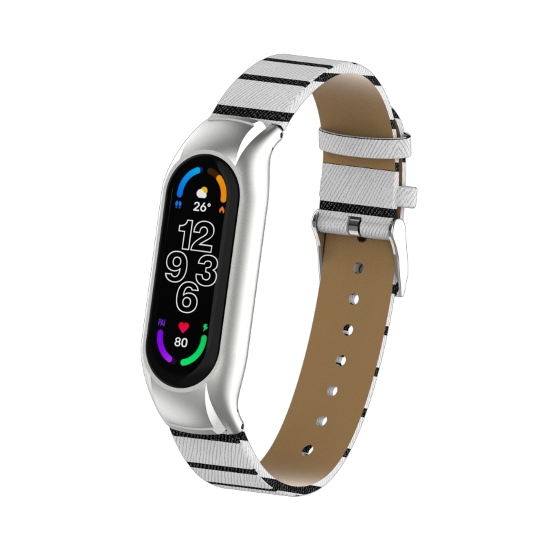 CBXM7-23 Correa de la banda de vigilancia de cuero PU de lujo para Xiaomi Mi Band 7