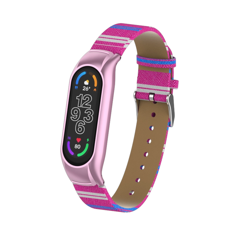 CBXM7-23 Correa de la banda de vigilancia de cuero PU de lujo para Xiaomi Mi Band 7