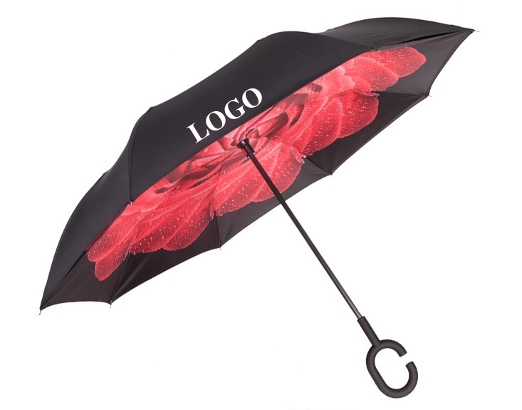 Lotus 2022 23inch 8 ribs Inverted Reverse Straight Double Layer Umbrella