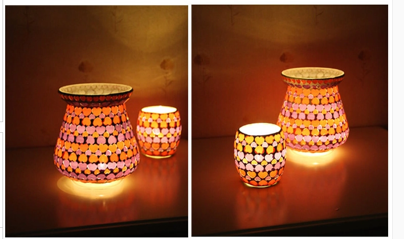 stained glass candle holder
