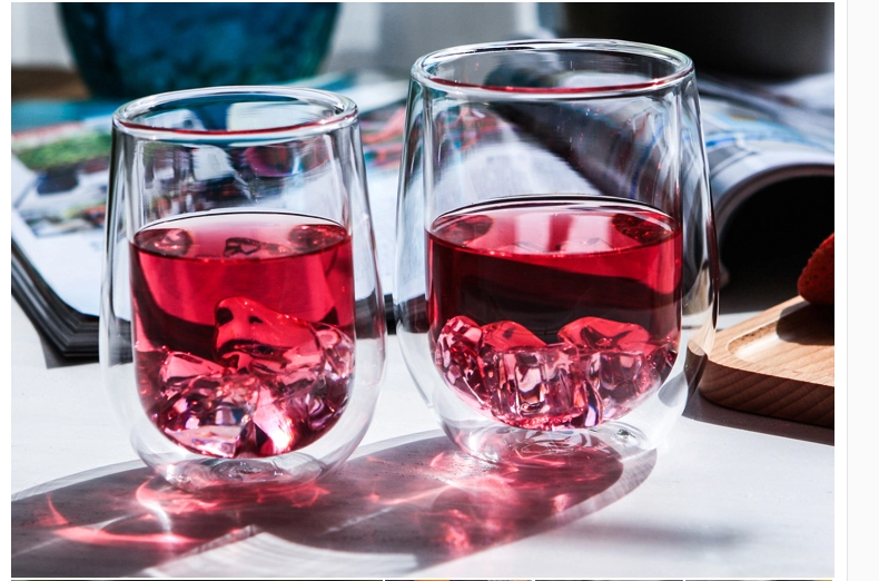 Double wall glass tea cups
