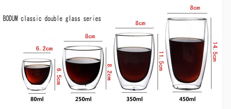 Double wall glass cup