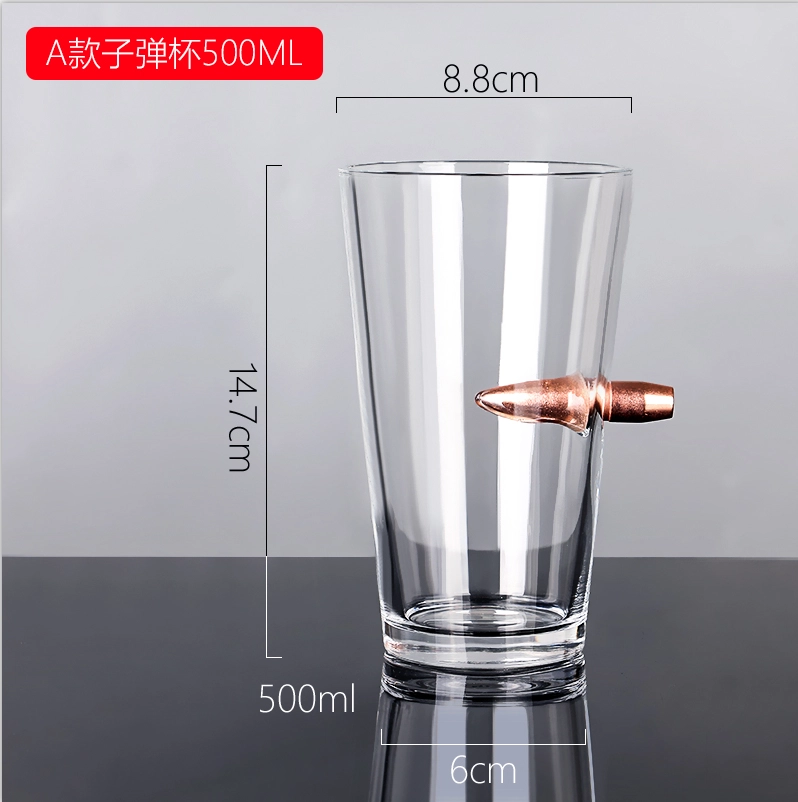 Amazon Hot Selling Casino Chip Embed Whiskey Glasses Bullet Embed Whiskey Glasses 16oz Beer Pint Glass With Golf Ball
