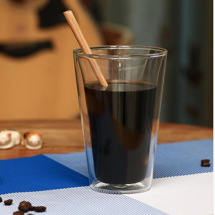 Meilleures tasses double café en verre avec de gros poignée