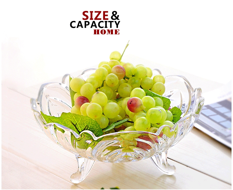 Cristal fabricant de plat de fruits de verre, assiette de fruits gros