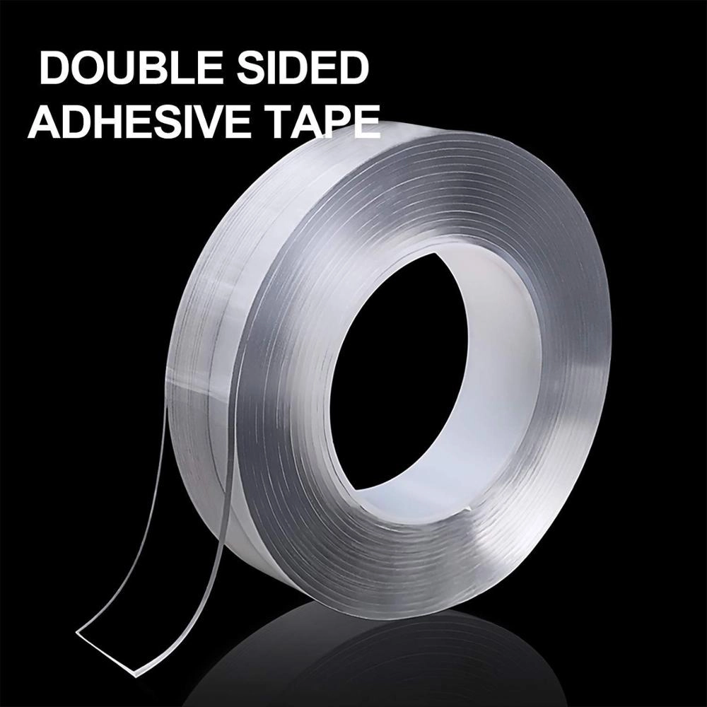 Adhesivo de doble cara Super claro 30 mm Lavable reutilizable Sin residuos Nano Waterpoof Grip Tape para gancho, cocina, baño