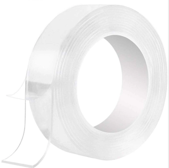 Adhesivo de doble cara Super claro 30 mm Lavable reutilizable Sin residuos Nano Waterpoof Grip Tape para gancho, cocina, baño