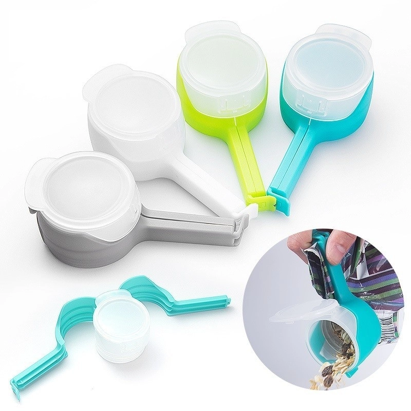 Food Bag Sealing Clips- Plastic Snack Food Storage Bag Clips with Discharge Nozzle Moisture Sealing Clamp with Pour Spouts Pour Food Clips for Kitchen Food Snack Storaging Organizing