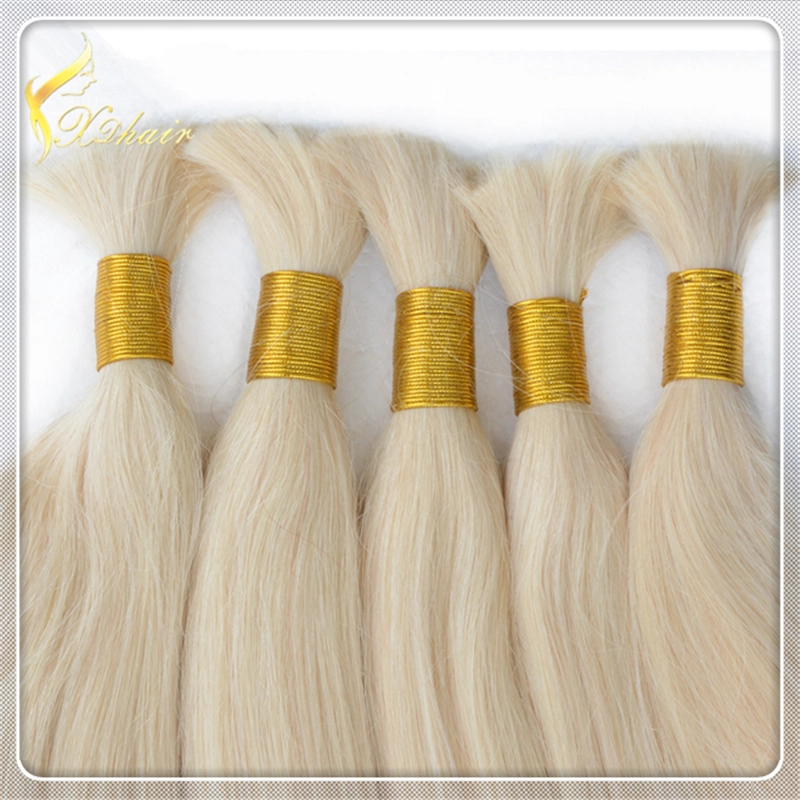 New Products Wholesale Bulk Verified Suppliers color #60 white brazilian virgin remy bulk hair 100g