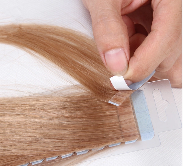 Tape Human hair extensions light color virgin brazilian hair pu skin wefts for women