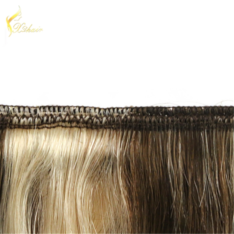 wholesale factory hot sale double drawn stable machine hair weft mixed color 100% brazilian virgin human hair weaves
