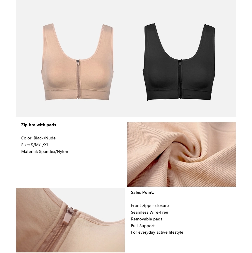 Chian Zipper Front Sports Bra Manufacturer_01
