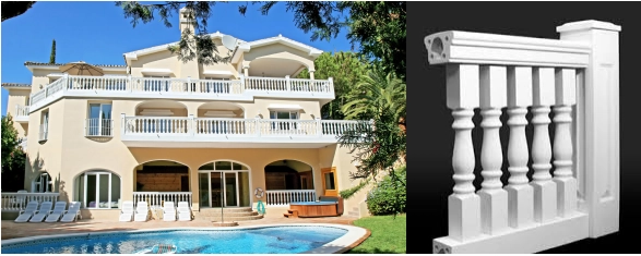 China square pu baluster, white color polyurethane stair balustrade, universal baluster, polyurethane home decoration baluster fabrikant