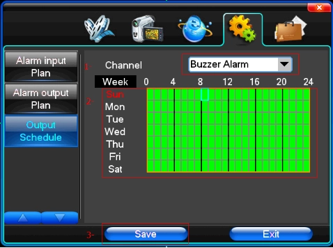 output schedule