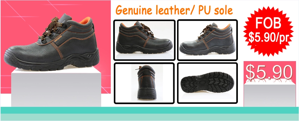 Cina FOB $5,90 per coppia per scarpe di sicurezza in PU autentico in vera pelle produttore