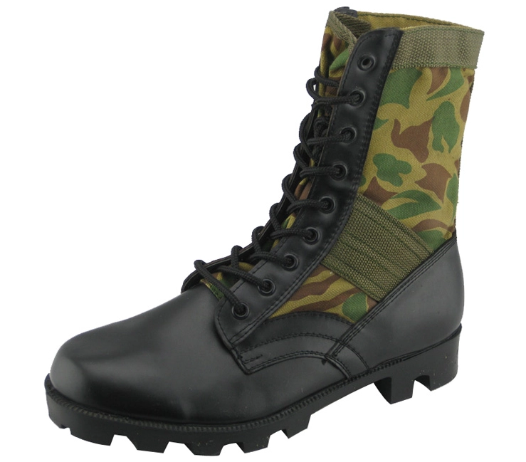 China Echtes Leder und Stoff Militärstiefel Dschungel Hersteller Echtes Leder und Stoff Militärstiefel Dschungel