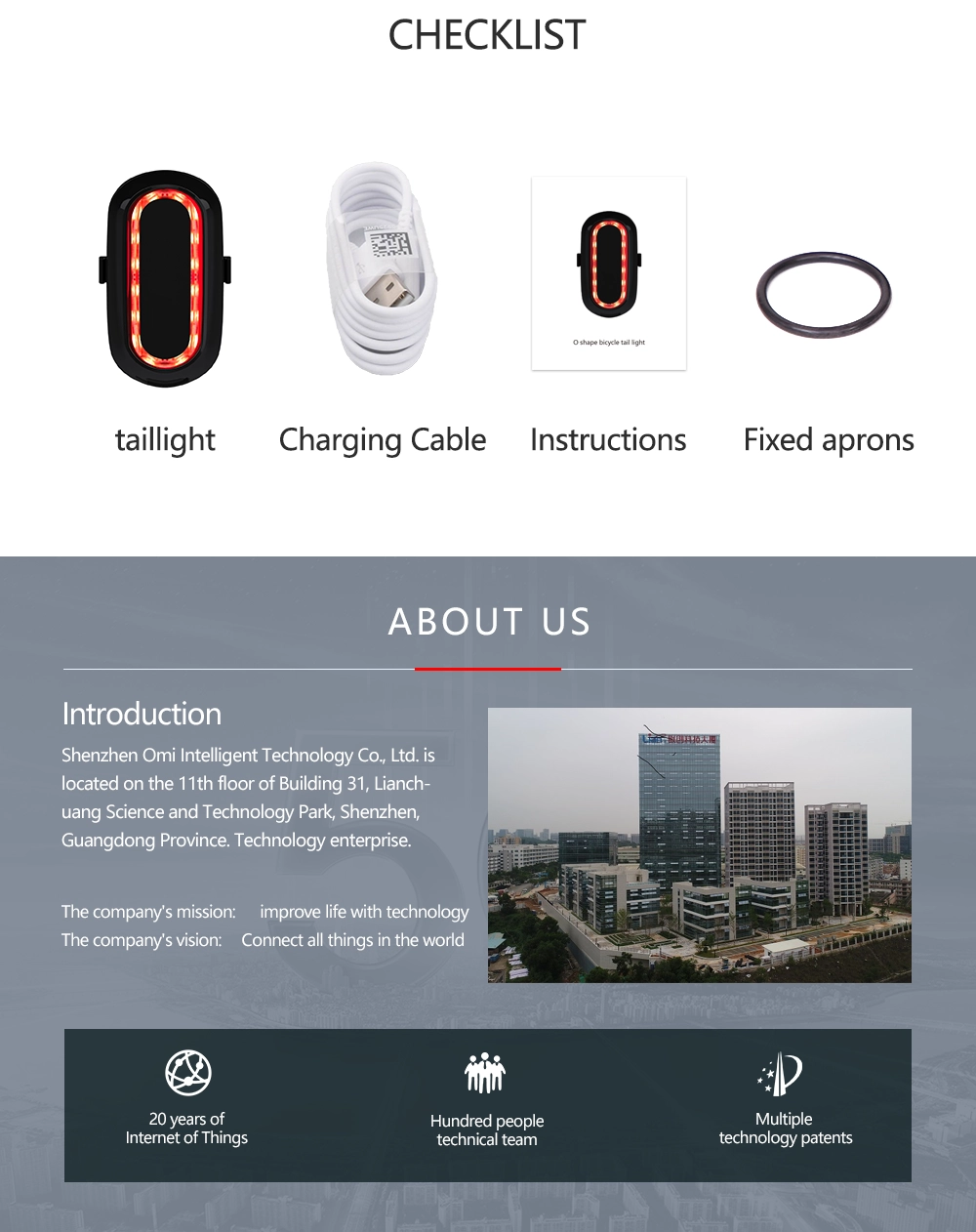 rechargeable rear bike light